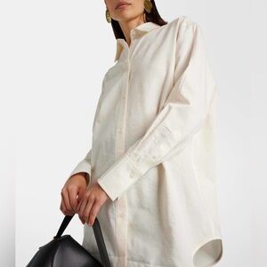 NWT $560 Toteme Floral Embroidered Cotton Blend Jacquard Shirt Size 36